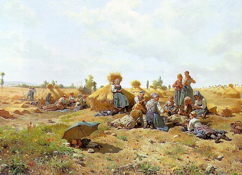 Daniel Ridgeway Knight Harvest Repast Germany oil painting art